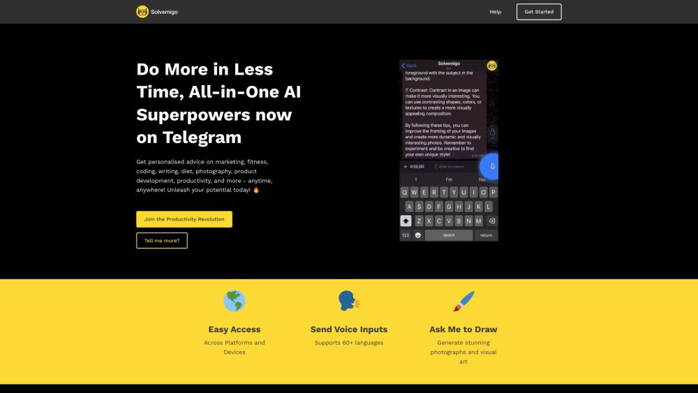 Solvemigo - ChatGPT for Telegram